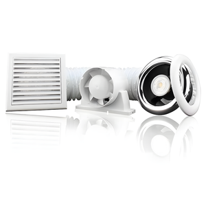 Blauberg Tubo 100mm (4") Bathroom Shower Extractor Fan Kit with Timer & LED - KIT-TUBO-100-T-LED