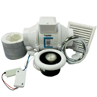 Blauberg Turbo-E 100mm (4") Bathroom Shower Extractor Fan Kit with Timer & LED Light - KIT-TURBO-E-100-T-LED