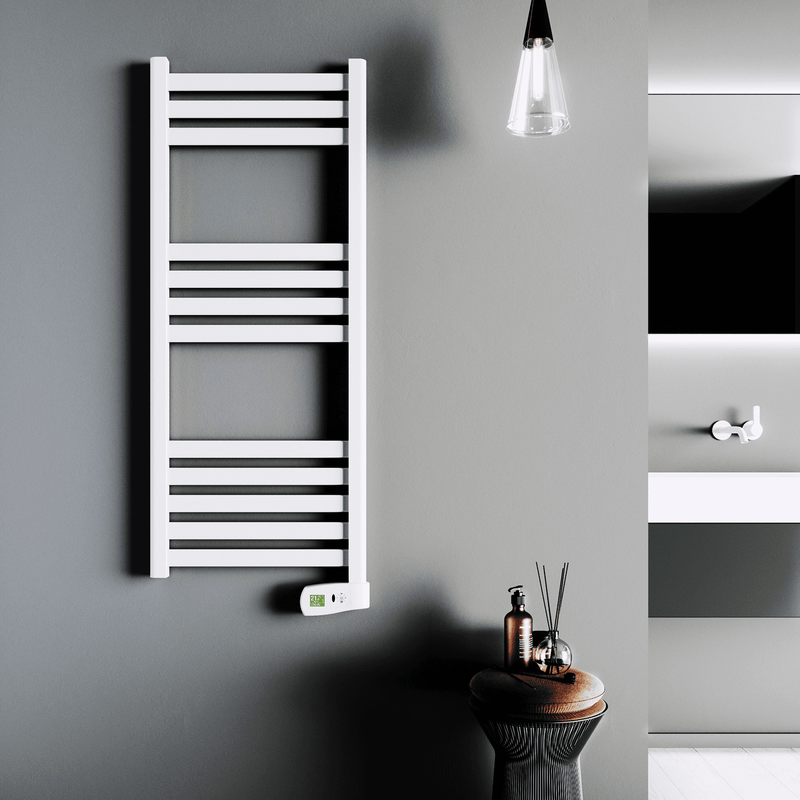 Rointe Kyros 1000W Electric Towel Rail 1900mm with Digital Control - White - KTI100SEB3, Image  of 4