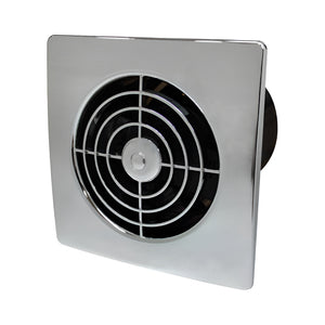 Manrose 100mm (4") Low Profile Square Extractor Fan, Chrome - LP100SSC