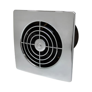 Manrose 100mm (4") Low Profile Square Timer Extractor Fan, Chrome - LP100STC