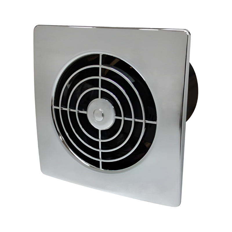 Manrose 100mm (4") Low Profile Square Timer Extractor Fan, Chrome - LP100STC, Image  of 2