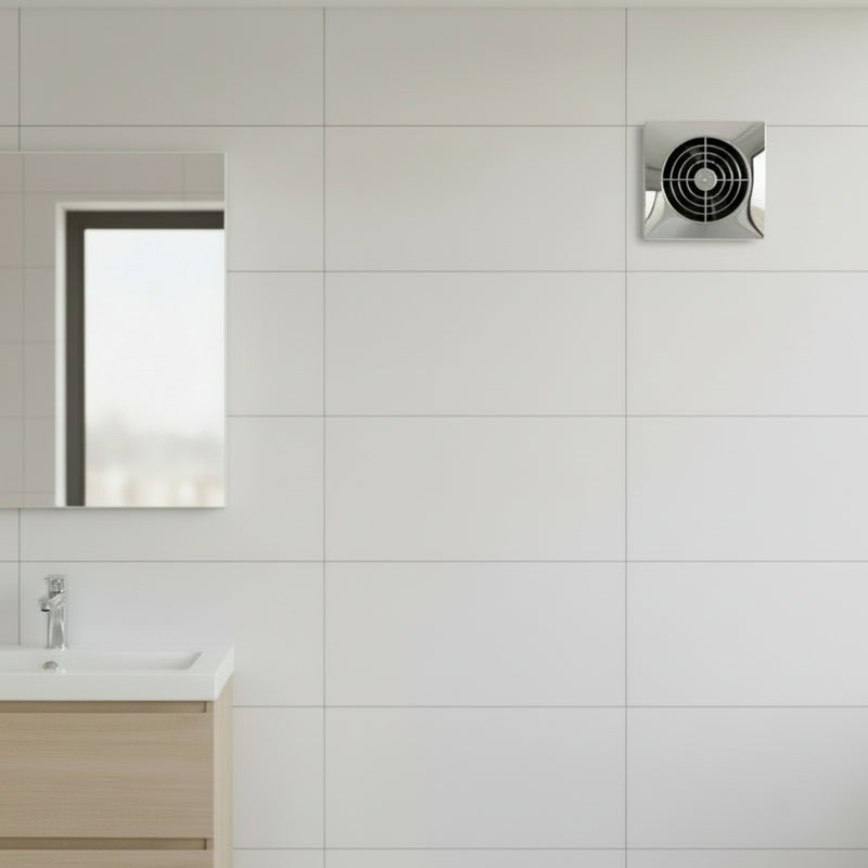 Manrose 100mm (4") Low Profile Square Timer Extractor Fan, White - LP100STW, Image  of 2