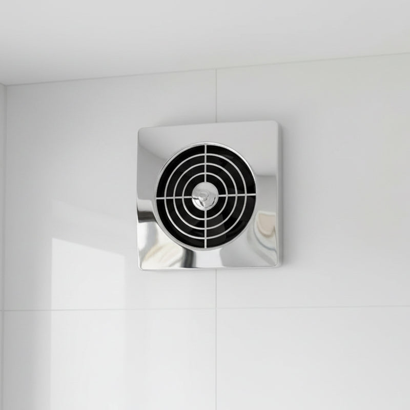 Manrose 100mm (4") Low Profile Square Timer Extractor Fan, Chrome - LP100STC, Image  of 3