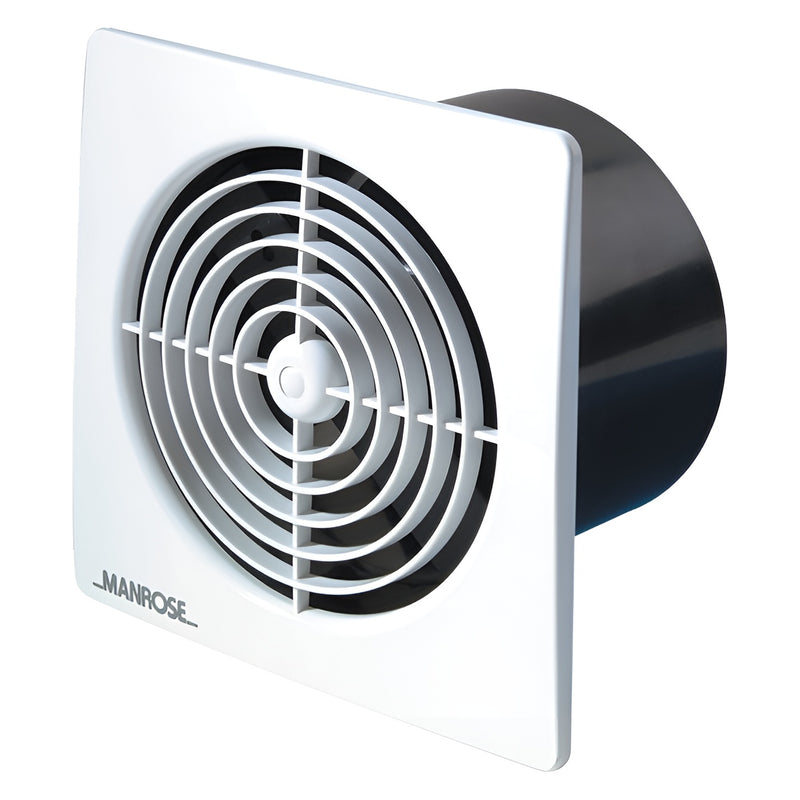 Manrose 100mm (4") Low Profile Square Timer Extractor Fan, White - LP100STW, Image  of 2