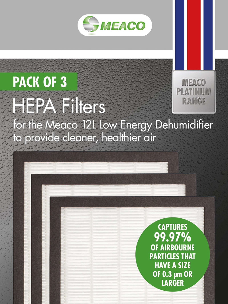 Meaco HEPA Filter for 12 Litre Platinum Dehumidifier - Pack of 3 - MEAHEPA12, Image  of 3