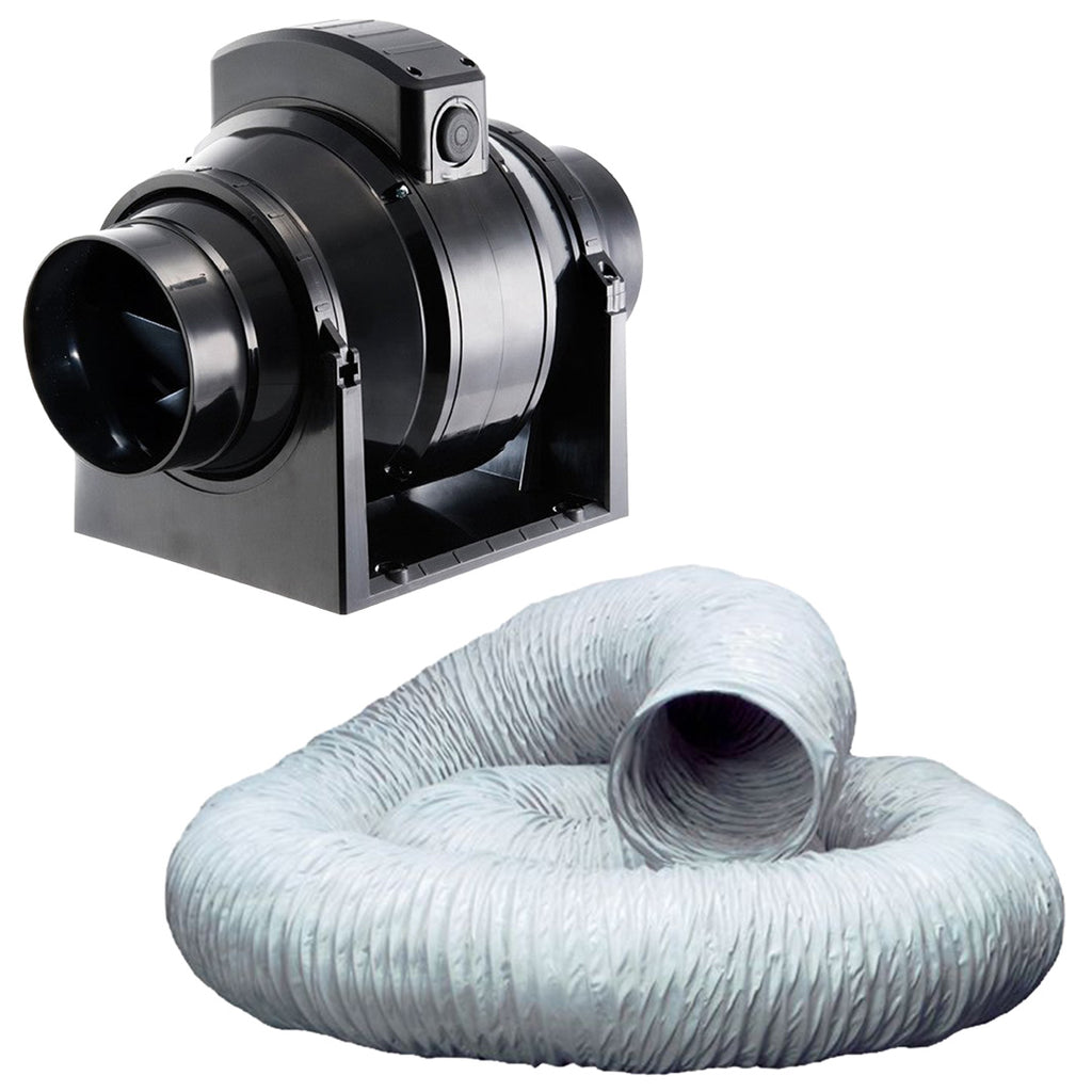 Manrose 100mm In-Line Mixed Flow Extractor Fan with Timer - MF100T Wit ...