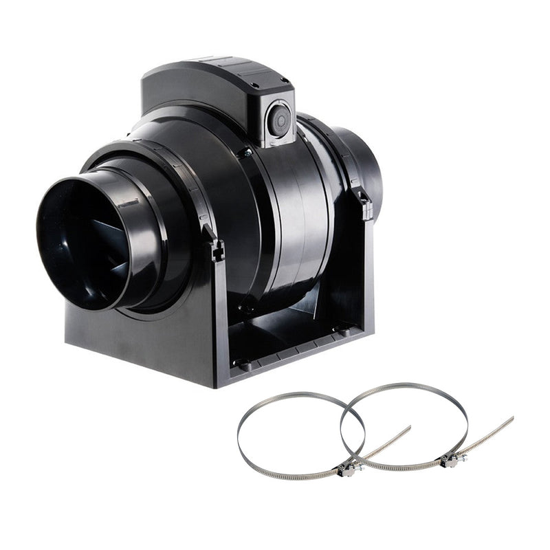 Manrose 100mm In-Line Mixed Flow Extractor Fan with Timer - MF100T With Clamps Kit - 1100, Image  of 1