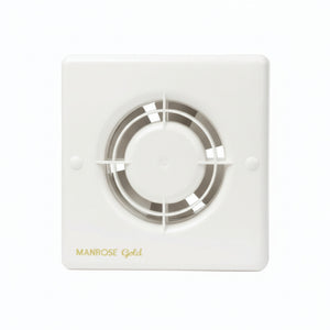 Manrose Gold 12W 100mm (4") Axial Bathroom Extractor Fan with Humidistat & Pull Cord - MG100HP