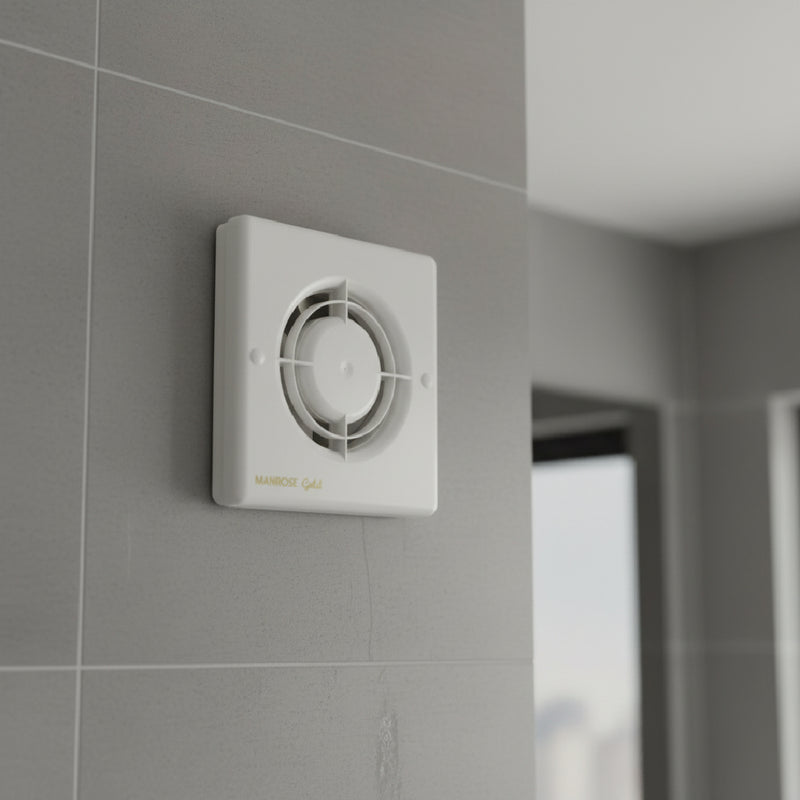 Manrose Gold 12W Standard Axial Bathroom Extractor Fan - MG100S, Image  of 3