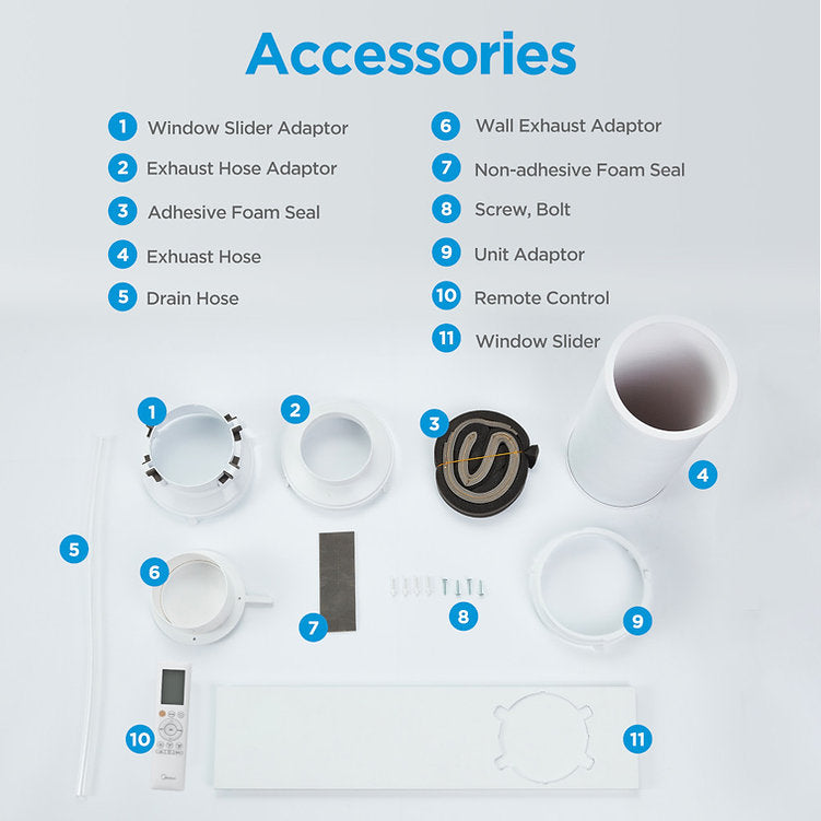 Midea 9000BTU 2.6kW Portable Air Conditioning Unit - MPPQ-09CRN7-MID-WIFI, Image  of 11