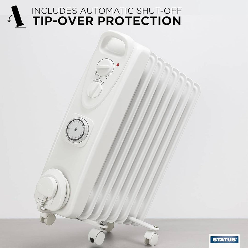 Status 2000W Oil Filled Radiator with Timer - White - OHF9-2000WT1PKB ...