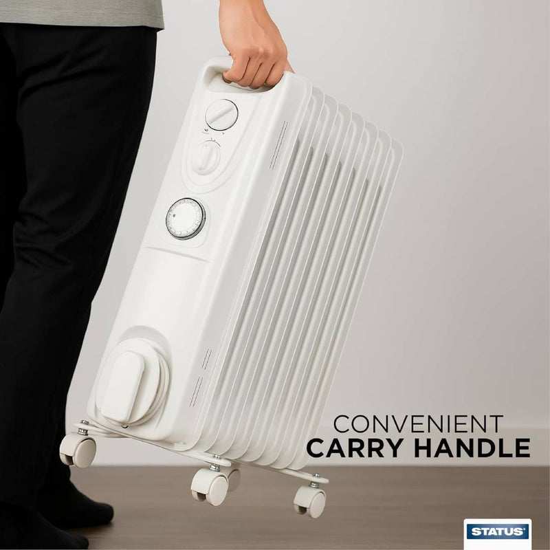 Status 2000W Oil Filled Radiator with Timer - White - OHF9-2000WT1PKB, Image  of 5