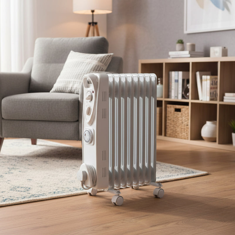 Status 2000W Oil Filled Radiator with Timer - White - OHF9-2000WT1PKB, Image  of 6