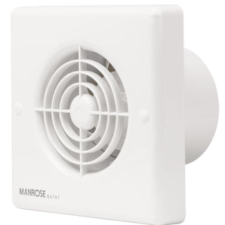 Manrose 4.8W 100mm (4") Quiet Axial Bathroom Extractor Fan with Timer - QF100T