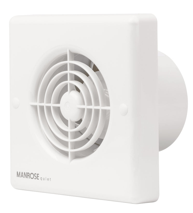 Manrose 4.8W Quiet Axial Bathroom Extractor Fan with Timer - QF100T, Image 1 of 1