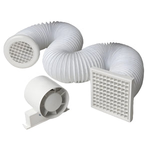 Manrose 100mm (4") Inline Axial Extractor Fan Kit, Standard - SF100S