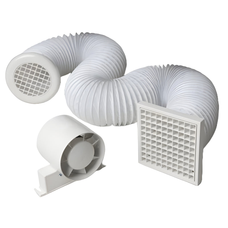 Manrose 100mm (4") Inline Axial Extractor Fan Kit, Standard - SF100S, Image  of 1