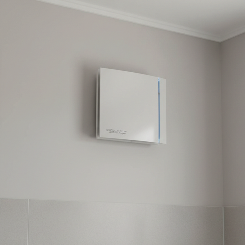 Envirovent Silent Design 100mm Timer, Humidity Sensor in Silver - SILDES100HTS, Image  of 2
