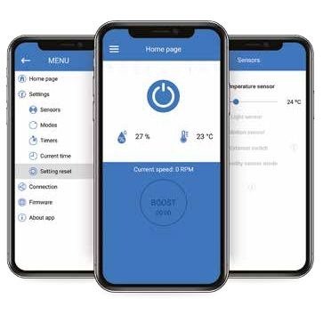 Blauberg Smart Intelligent Bathroom & Kitchen Extractor Fan with WiFi - SMARTWIFI-ICEWHITE, Image  of 7