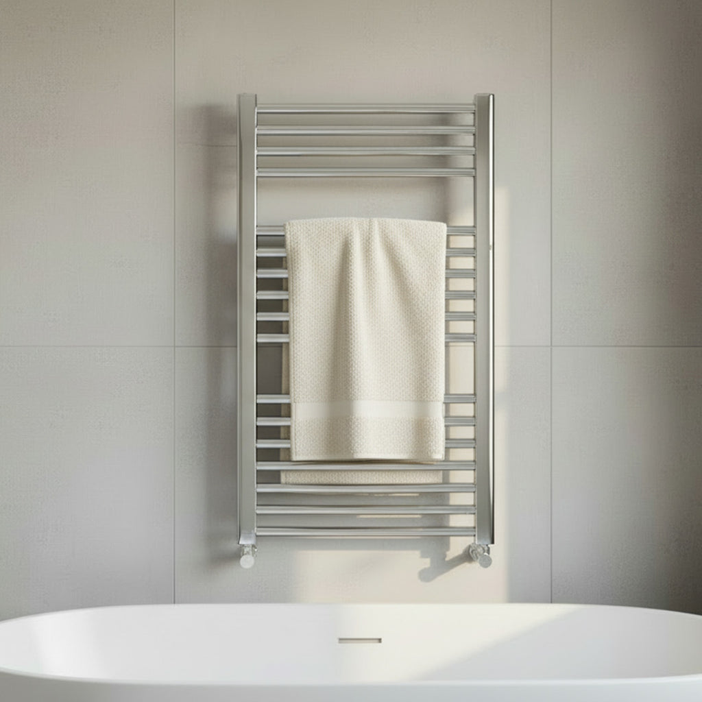 ATC 300W Pacific Heated Towel Radiators - Chrome - Adjustable Thermost ...