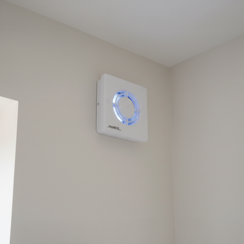 Manrose 100mm (4") Axial Bathroom Extractor Fan with Pullcord Switch - XF100P, Image  of 2