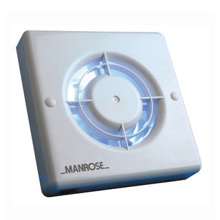 Manrose 100mm (4") Axial Bathroom Extractor Fan with Pullcord Switch - XF100P