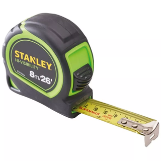 Stanley 8m (26ft) Hi-Vis Tylon Tape Measure - XMS23TAPE8