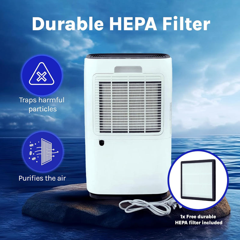 Devola 20L Compressor Dehumidifier & Air Purifier With HEPA Filter & Wi-Fi - DV20LWF, Image  of 11