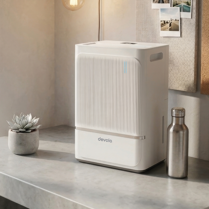 Devola 8L Compact Compressor Dehumidifier with Dust Proof Filter, White - DV8L, Image  of 13
