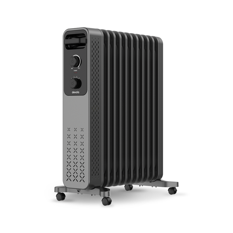 Devola 2500W Oil Filled Radiator with Mechanical Timer, Anthracite - DVOFRM2500B, Image  of 11