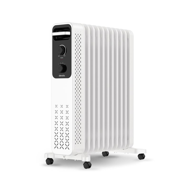 Devola 2500W Oil Filled Radiator with Mechanical Timer, White - DVOFRM2500W, Image  of 12