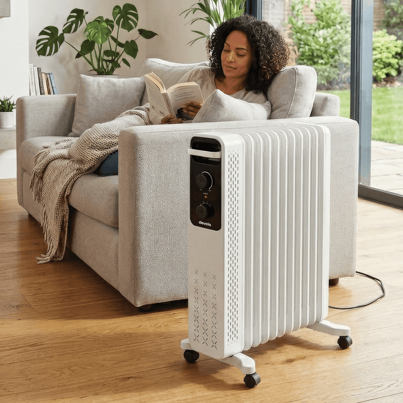 Devola 2500W Oil Filled Radiator with Mechanical Timer, White - DVOFRM2500W, Image  of 12