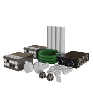Blauberg Komfort 3-Bed House, Complete Horizontal MVHR Heat Recovery Ventilation Kit - EC-D5B-180-HK3