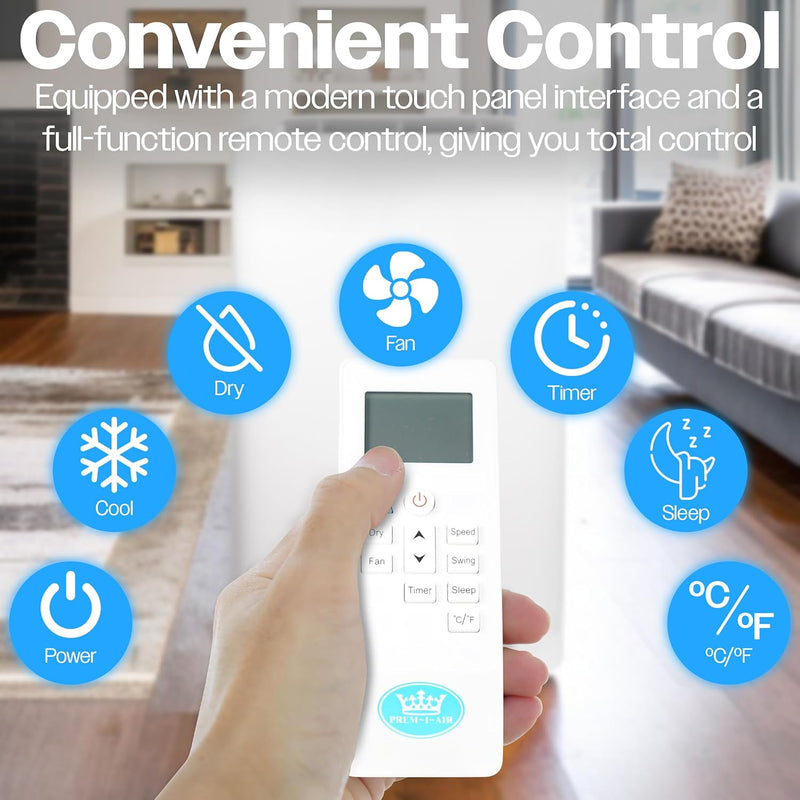 Premiair 12,000BTU Portable Air Conditioner with Remote Control, Window Kit and Dust Cover - EH1924, Image  of 9