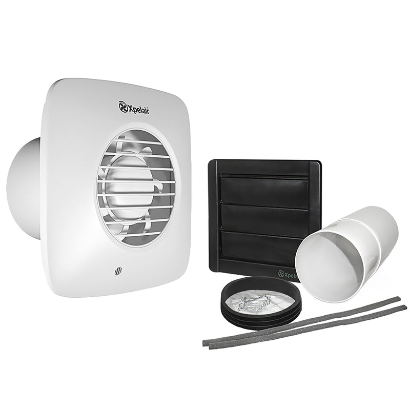 Xpelair DX100PIRS Square PIR Control Extractor Fan with Wall Kit (93030AW), Image 1 of 1