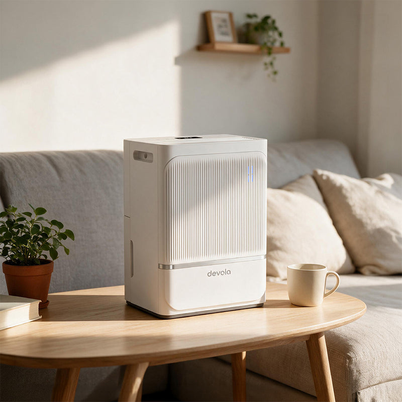 Devola 8L Compact Compressor Dehumidifier with Dust Proof Filter, White - DV8L, Image  of 12