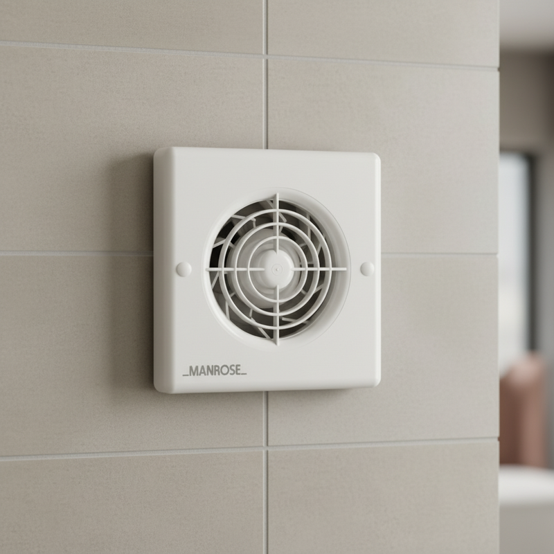 Manrose CF100T 100mm 4inch. Centrifugal Extractor Fan with Timer - Return Unit, Image  of 3