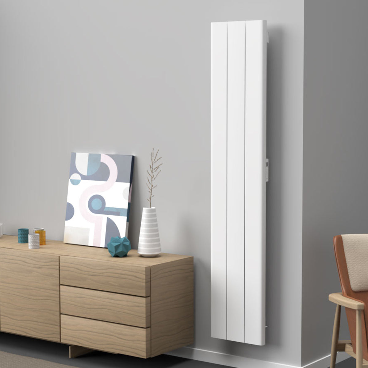 Rointe Style Radiators Rointe Palaos 1500W Vertical Electric Radiator - White - PIW1500RAD
