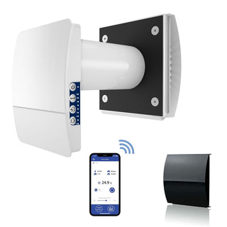 Blauberg Decentralised Single Room Heat Recovery Unit - WiFi - Black Cowl - VENTO-MINI-AIR-BLACK