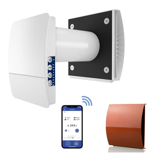 Blauberg Decentralised Single Room Heat Recovery Unit - WiFi - Terracotta Cowl - VENTO-MINI-AIR-TER