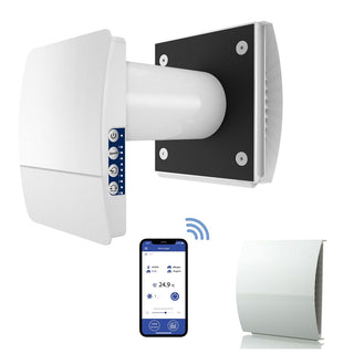 Blauberg Decentralised Single Room Heat Recovery Unit - WiFi - White Cowl - VENTO-MINI-AIR-WHI