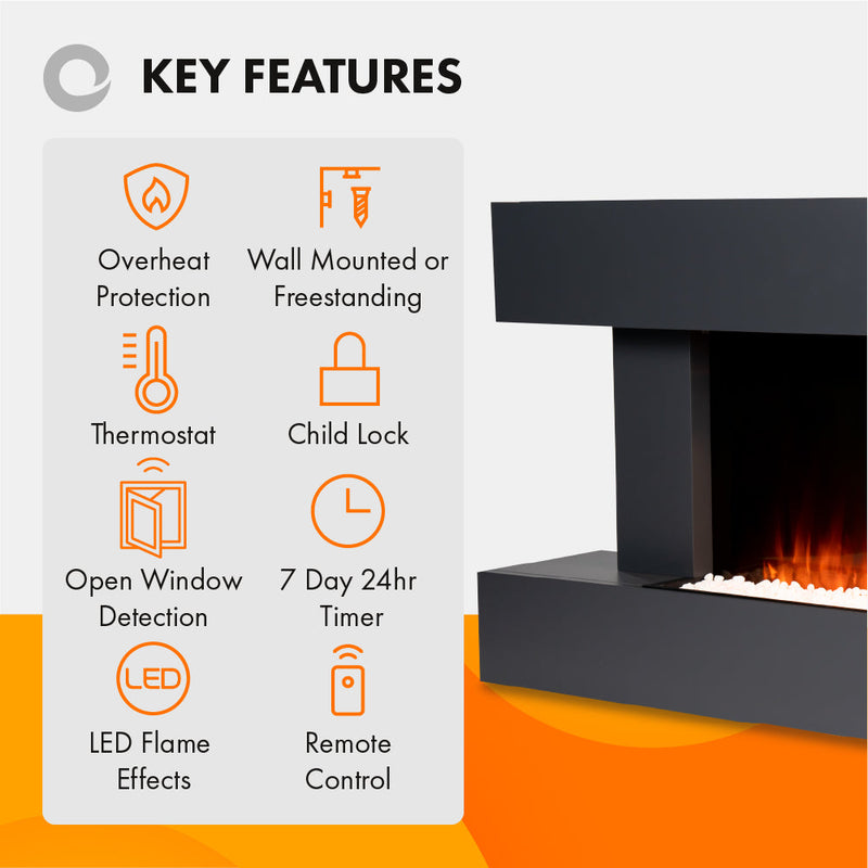 Devola Haslemere 2kW Electric Fireplace Suite – DVWF201G, Image 2 of 10