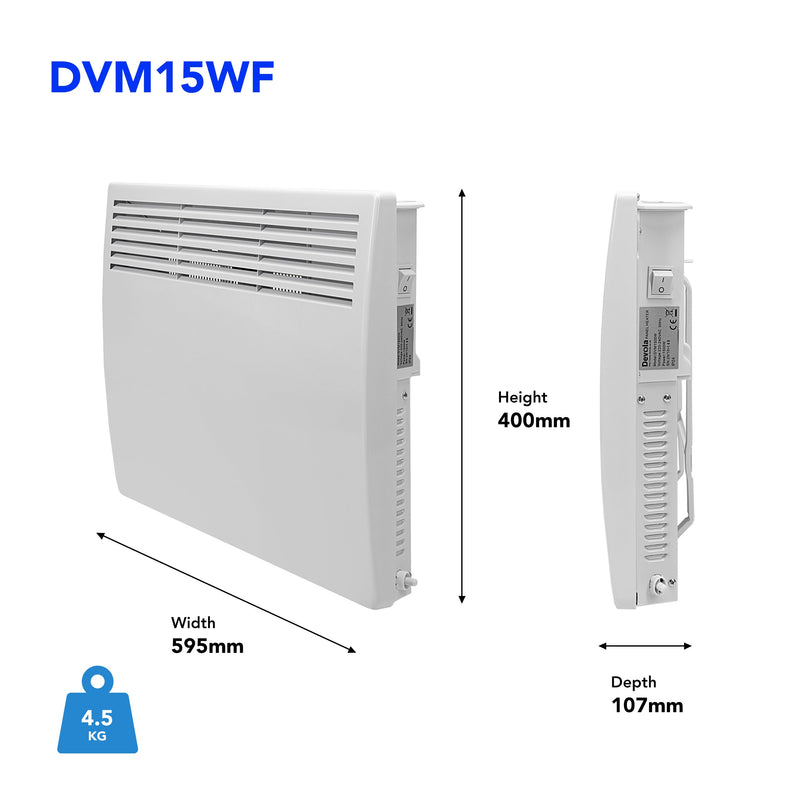 Devola Eco 1.5kw Wi-Fi Panel Heater With 24hr/7 Day Timer - DVM15WF - Return Unit, Image 3 of 7
