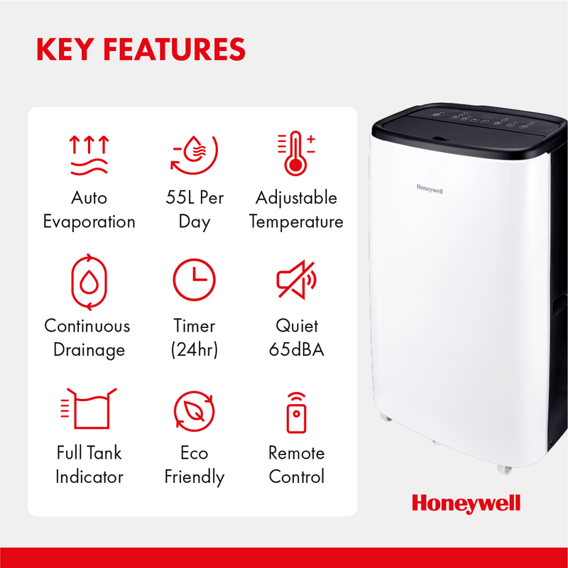 Honeywell 12000 BTU WiFi Compatible Portable Air Conditioner With Voice Control - White - HJ12CESVWK, Image 3 of 10