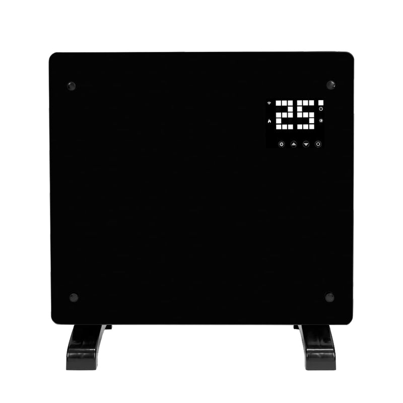 Devola Designer 1kW Smart Glass Panel Heater with Timer Black - DVPW1000B - Return Unit, Image 1 of 9