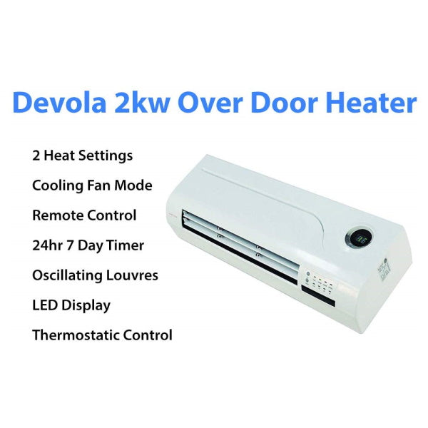 Devola 2KW Electric Over Door Heater Air Curtain - DVEH1464