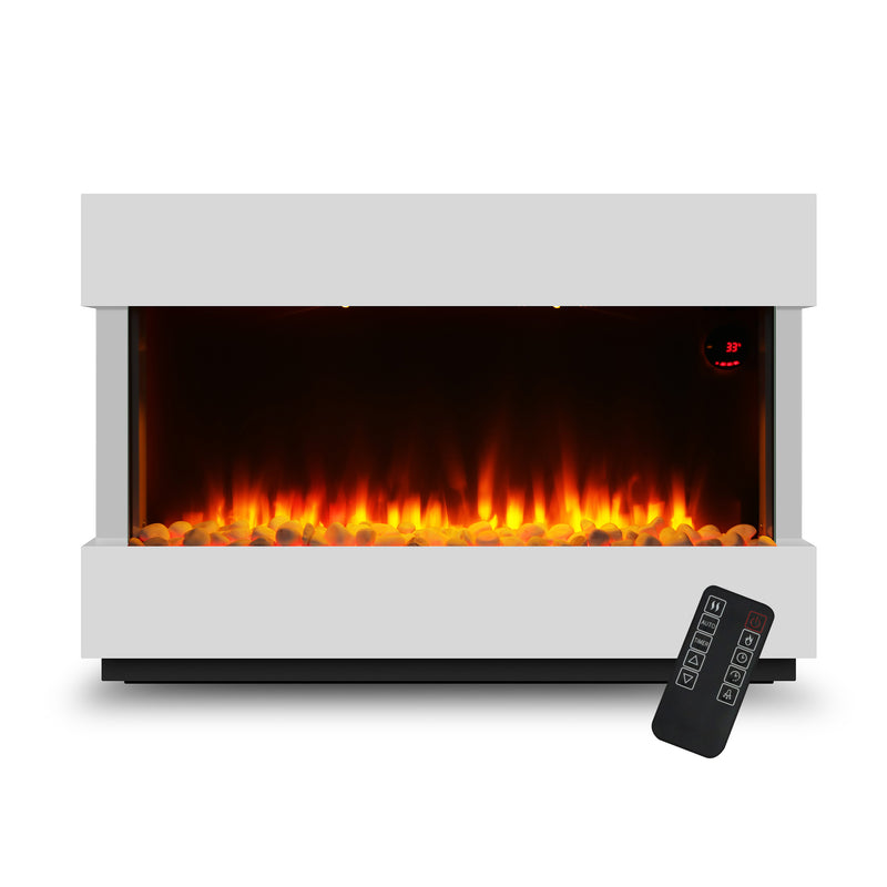 Devola 2kW Electric Fireplace Suite White 580x928mm - DVWFL2000WH, Image 1 of 7