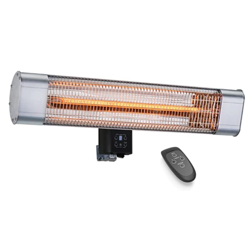 Devola Platinum 1.8kW Wall Mounted Patio Heater with Remote Control IP65 - Silver - DVPH18PWMSL, Image 1 of 9