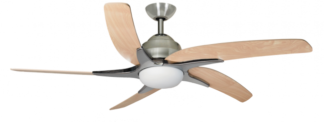 Fantasia Elite Viper Plus 54inch. Ceiling Fan with Maple Blade & LED Light - Stainless Steel - 116080, Image 1 of 1